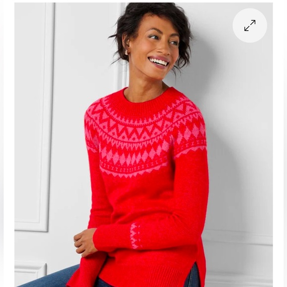TALBOTS FAIR ISLE CREWNECK SWEATER - Picture 1 of 4